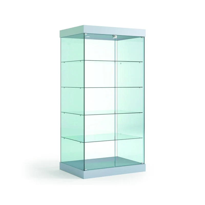 Casa Padrino Luxus Ladenvitrine 93 x 60 cm H. 188 cm mit 4 LED-Spots - Ladeneinrichtung - Boutique Möbel - Made in Italy