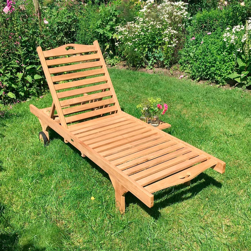 Wetterfeste Sonnenliege Trinidad, Teakholz