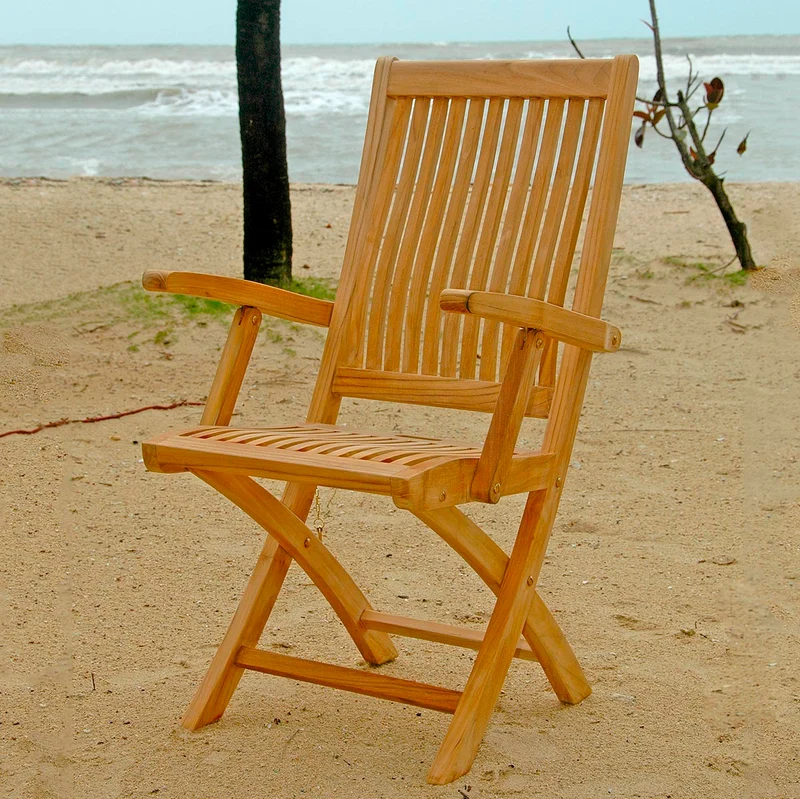 Teak Gartensessel wetterfest Inate, klappbar