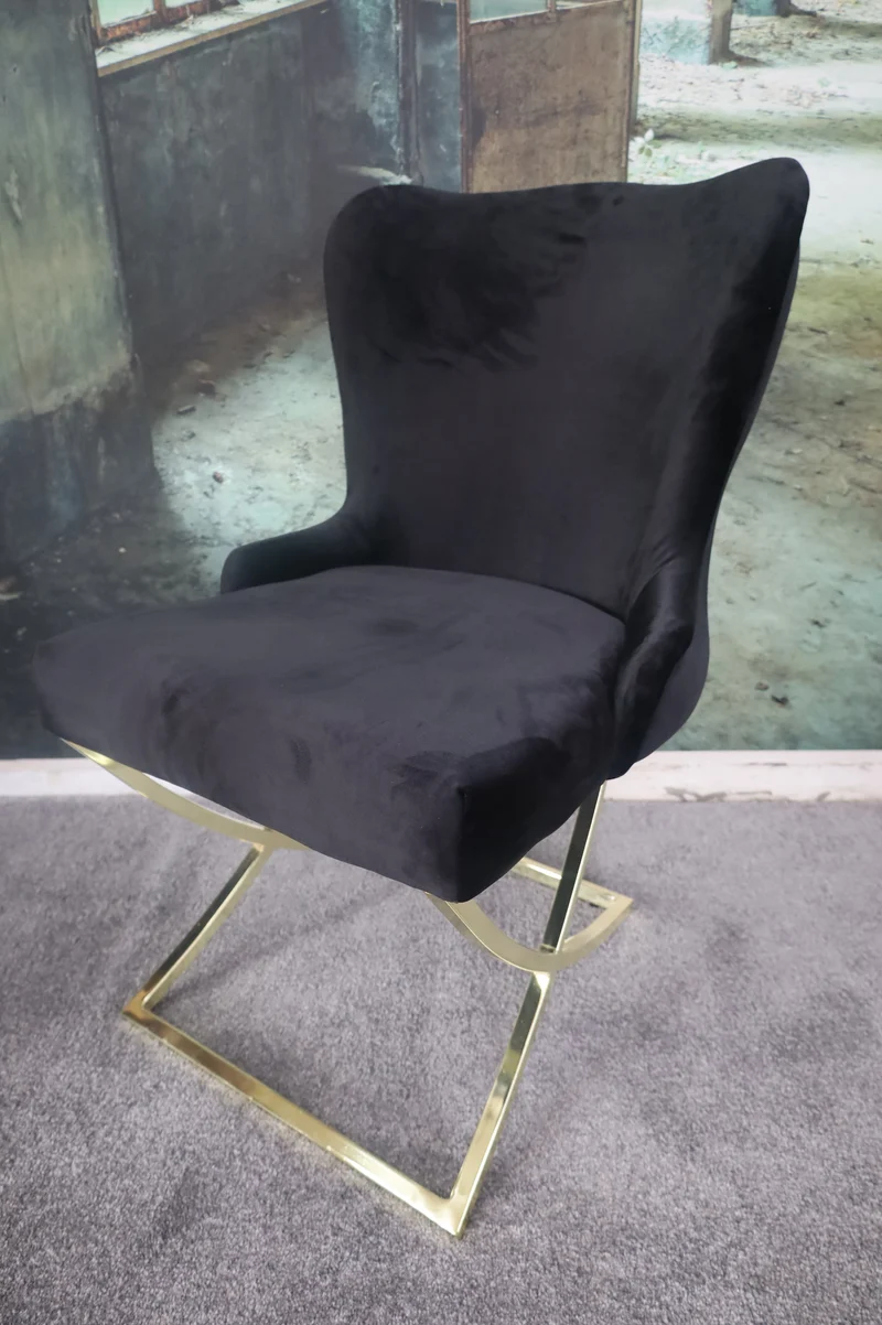 Esszimmerstuhl Stuhl +Samtstoff +Gold oder Chrom Gestell +mehrere Farben