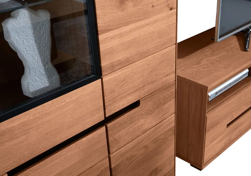 Vitrine Schrank Highboard -> Soft-close -> Front Massivholz