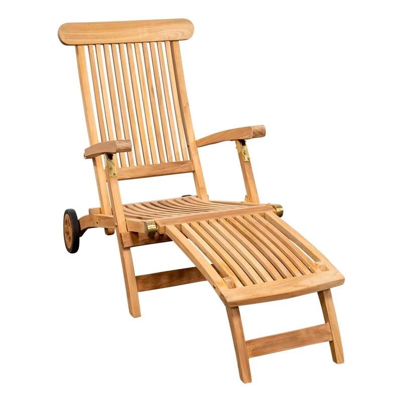 Martinique Deckchair mit Rollen Teak