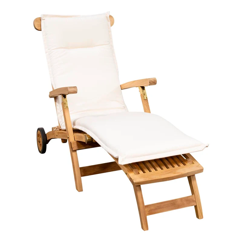 Martinique Deckchair mit Rollen Teak