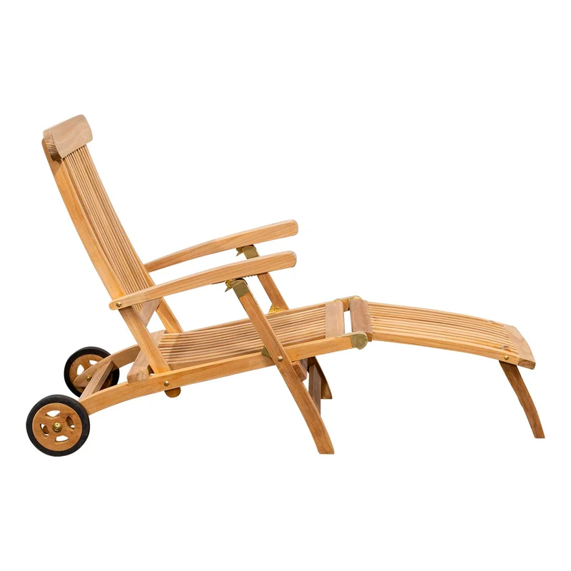 Martinique Deckchair mit Rollen Teak