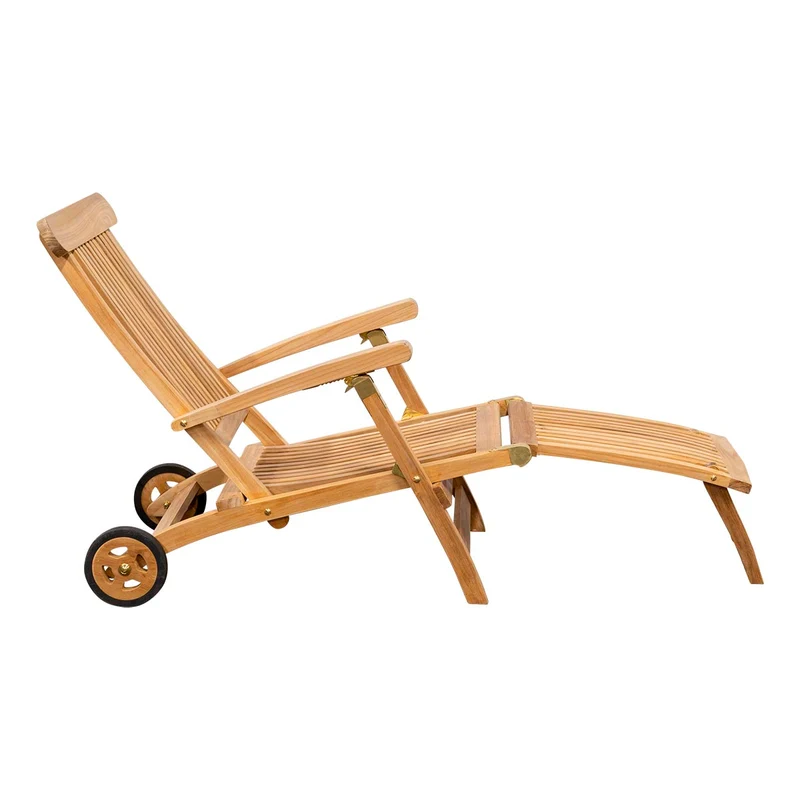 Martinique Deckchair mit Rollen Teak