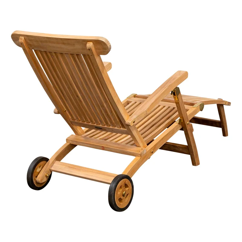 Martinique Deckchair mit Rollen Teak