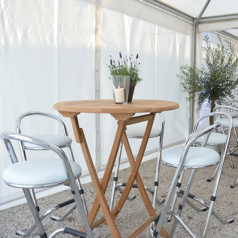Teak Barklapptisch / Stehtisch Henley