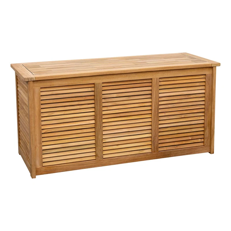 Teak Kissenbox, Deckel gummiversiegelt