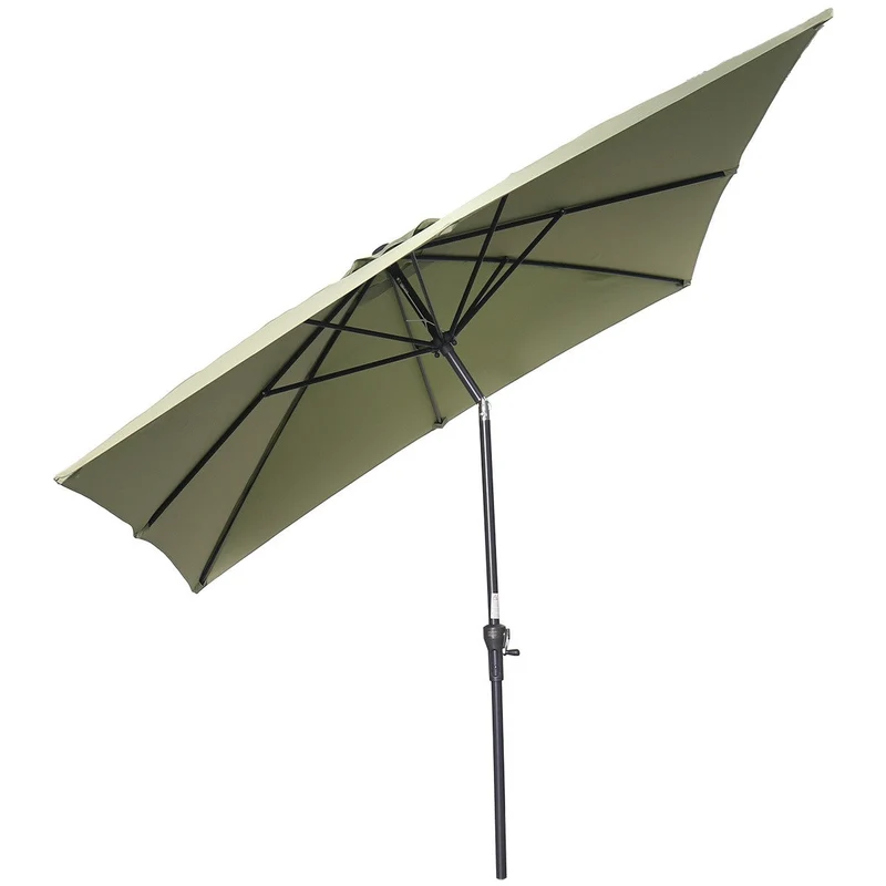 Garden Impressions Lotus parasolset 250x250 olijf met voet en hoes