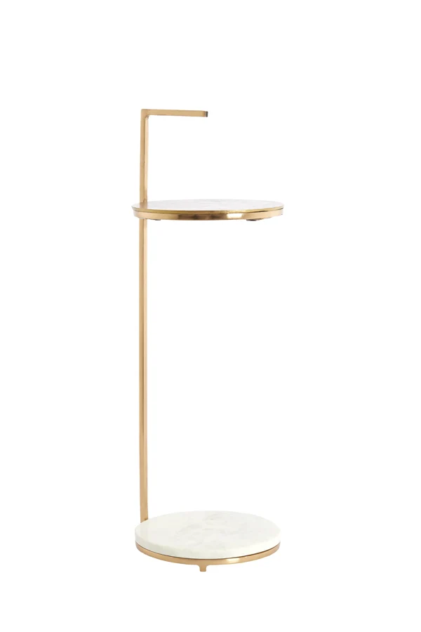 Side table 26x76 cm LEDA marble white+antique bronze | OUTLET