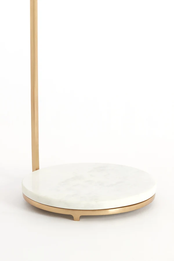 Side table 26x76 cm LEDA marble white+antique bronze | OUTLET