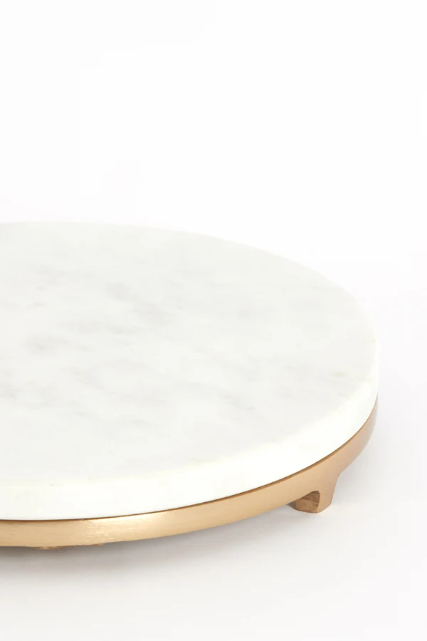 Side table 26x76 cm LEDA marble white+antique bronze | OUTLET