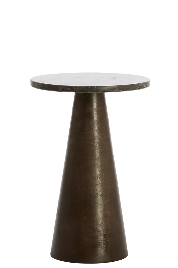 Side table 36x51 cm YNEZ dark brown marble+dark brown