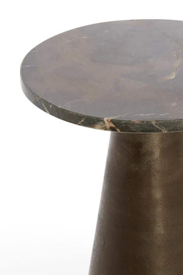 Side table 36x51 cm YNEZ dark brown marble+dark brown