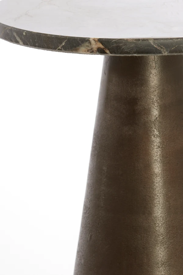 Side table 36x51 cm YNEZ dark brown marble+dark brown