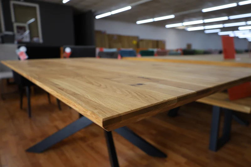 Esstisch Tisch + Massivholz Eiche + Stern Gestell 240x100cm