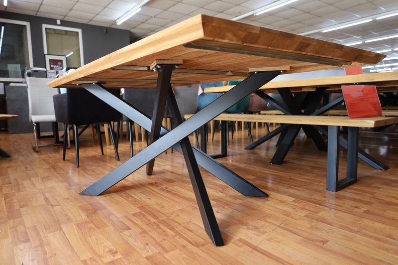 Esstisch Tisch + Massivholz Eiche + Stern Gestell 200x100cm
