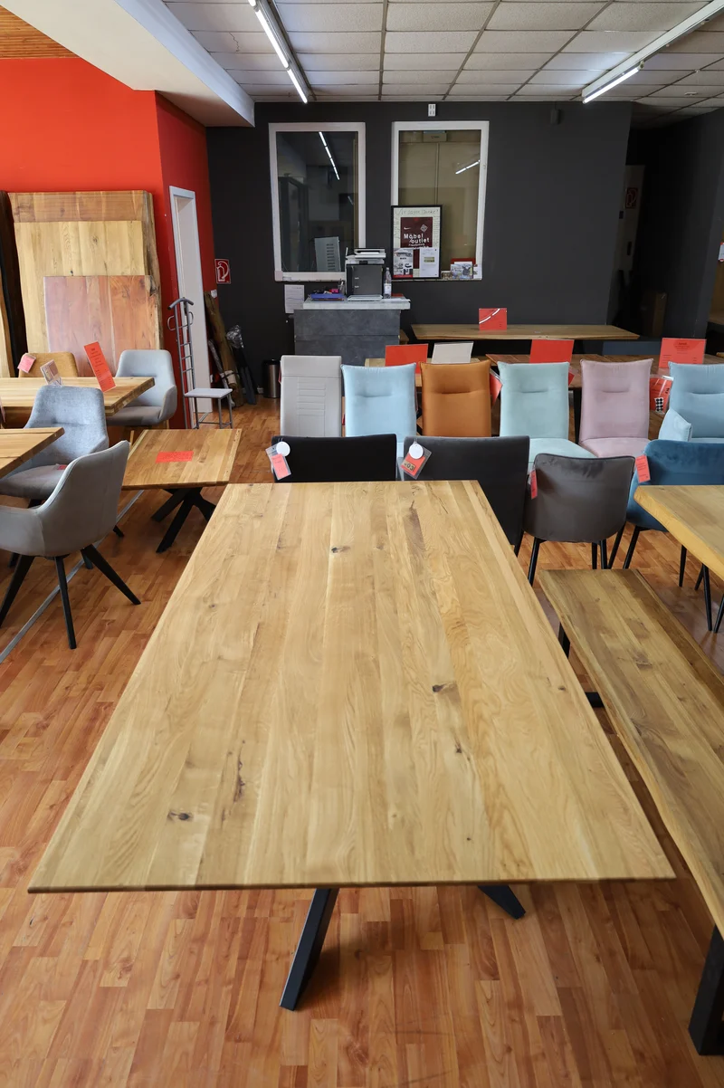 Esstisch Tisch + Massivholz Eiche + Stern Gestell 160x100cm