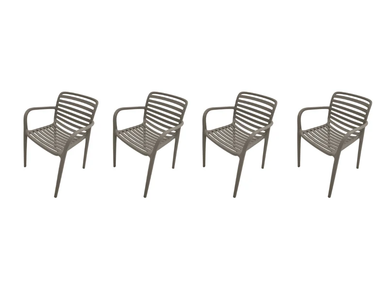Garden Impressions Nantes tuinstoelen set van 4 – taupe