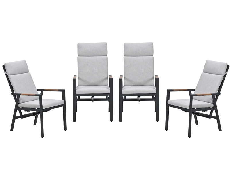Garden Impressions Felini verstelbare tuinstoelen set van 4 – carbon black