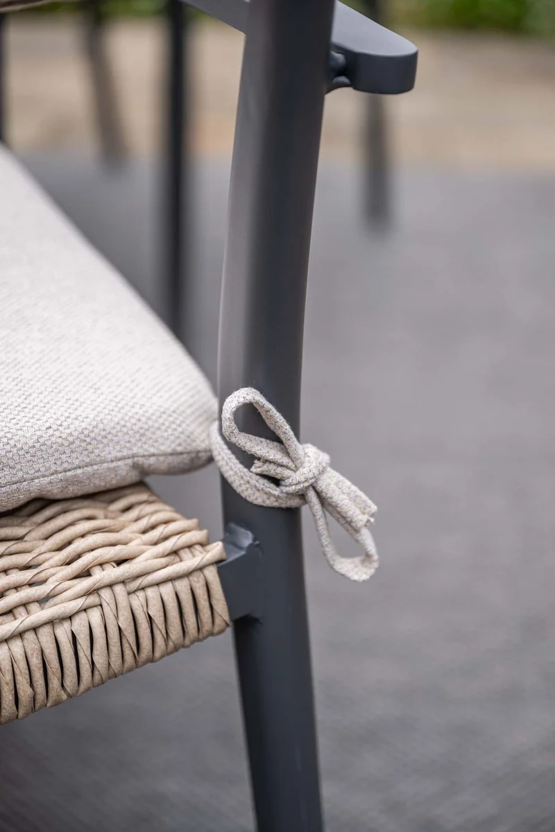 Garden Impressions Parijs tuinstoelen set van 4 – carbon black / desert sand