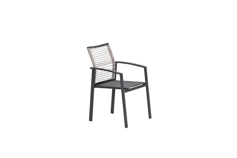 Garden Impressions Cosmo tuinstoelen set van 4 – carbon black / rope natural