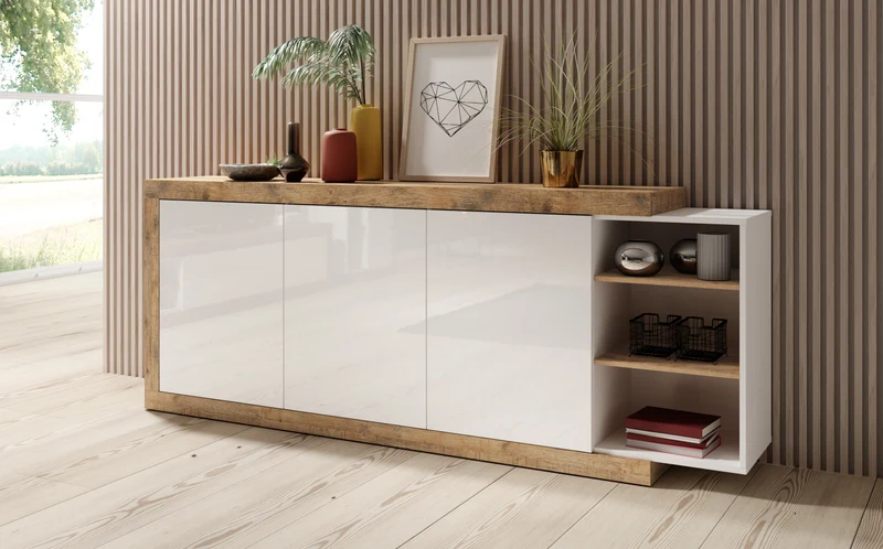 Vitrine + Soft Close +Neu auf Lager Verfügbar + Einlegebodenkante