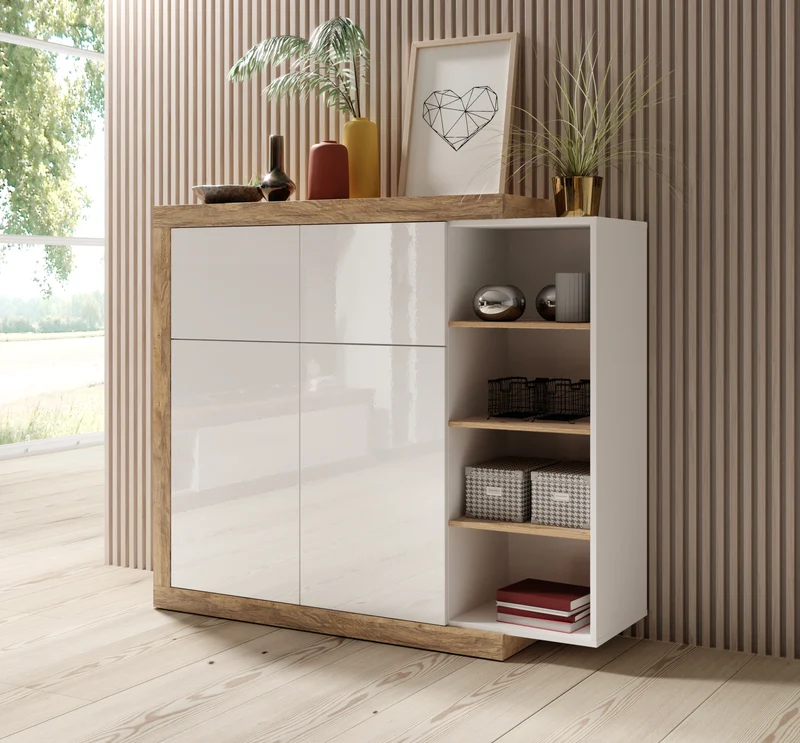 Vitrine + Soft Close +Neu auf Lager Verfügbar + Einlegebodenkante