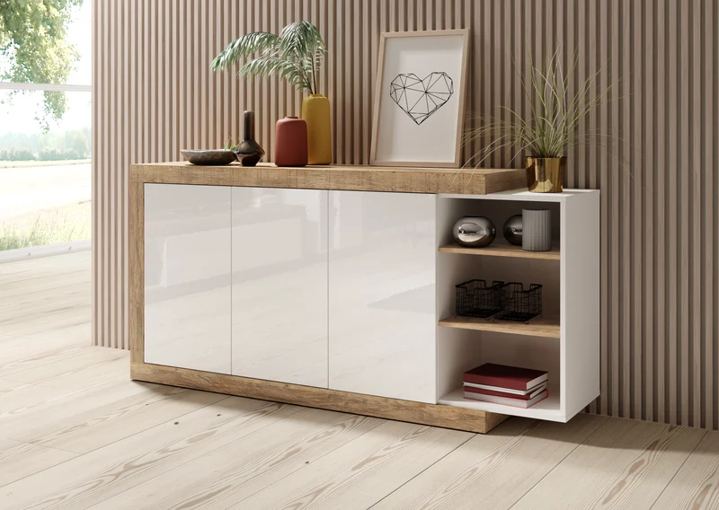 Vitrine + Soft Close +Neu auf Lager Verfügbar + Einlegebodenkante