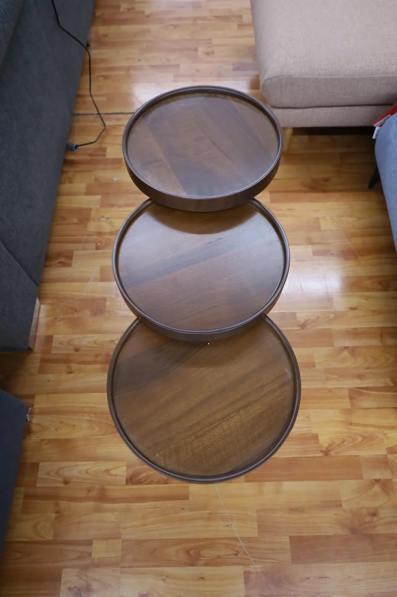Beistelltisch Couchtisch Tisch + 3er Set + Gestell Massivholz