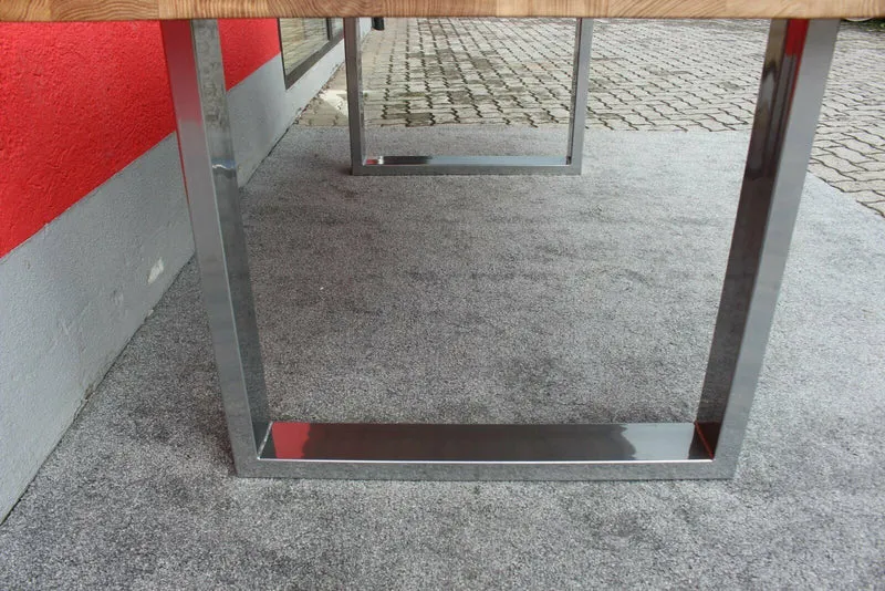 Esstisch + Eiche Massivholz + Baumkante + Verschieden Gestelle + 180 cm bis 300cm NEU auf Lager