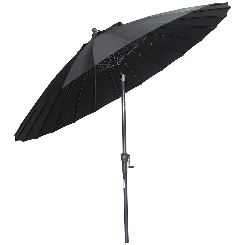 Garden Impressions Manilla parasolset zwart met voet 30 kg en hoes