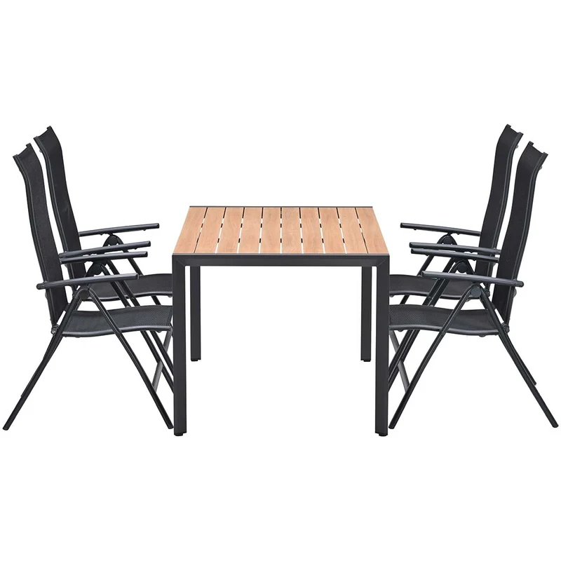Garden Impressions Limone stoel 4 stuks + Felini tafel 160 cm – 5-delige aluminium tuinset