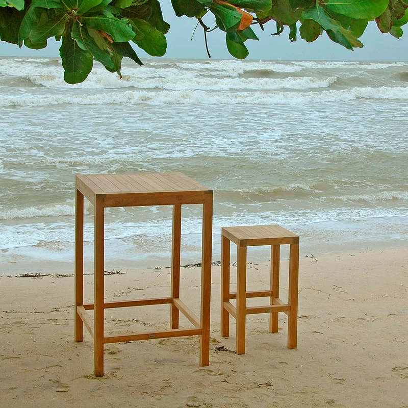 Teak Stehtisch / Bartisch Bristol, 70 x 70 cm