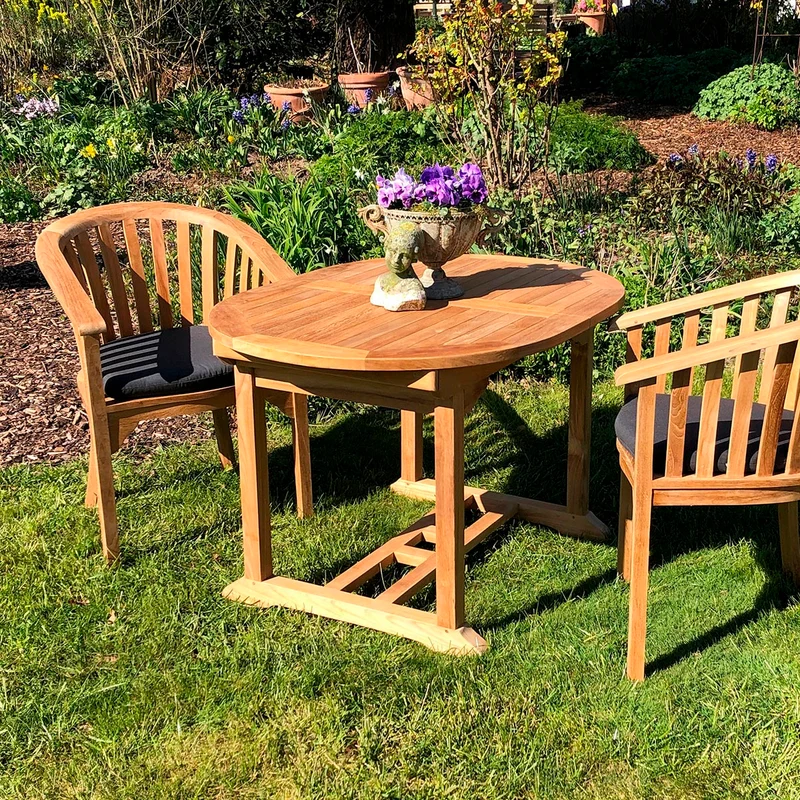 Teak Ausziehtisch Classic - oval, 120/180 x 90 cm