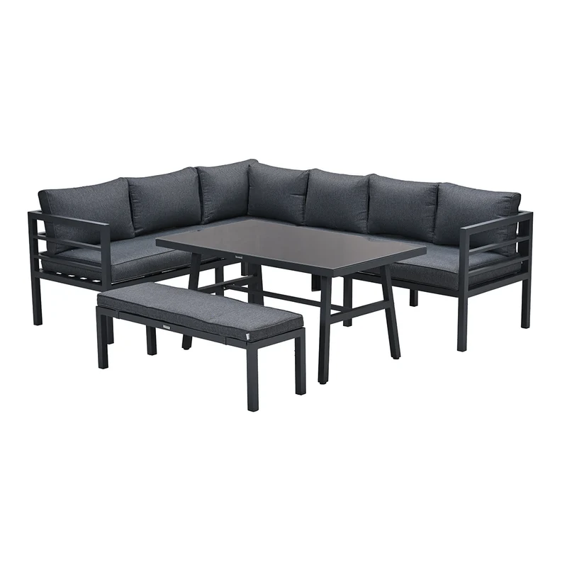 Garden Impressions Bleco II lounge-diningset-carbon black-reflex black