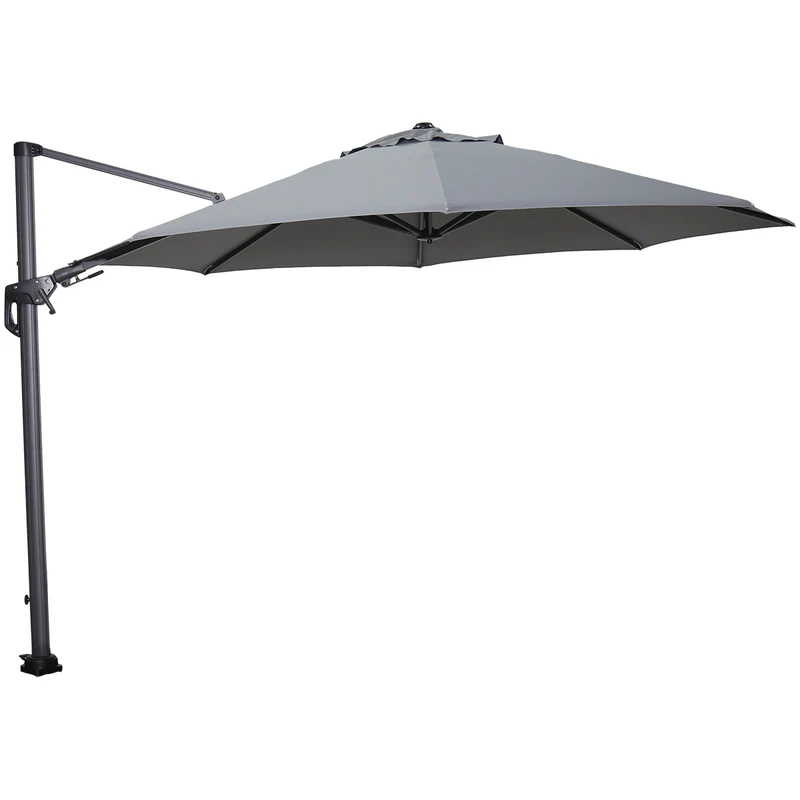 Garden Impressions Hawaii parasol - Ø350 cm - carbon black - licht grijs