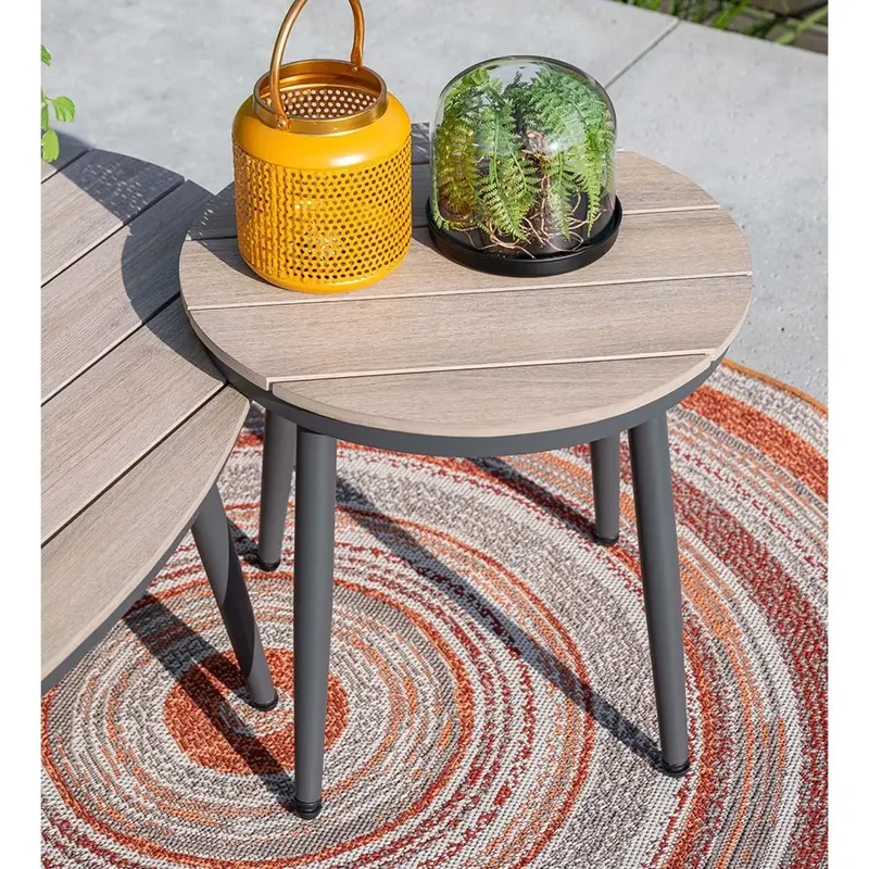 Garden Impressions Margriet bijzettafel Ø50xH48 cm - taupe - light teak look