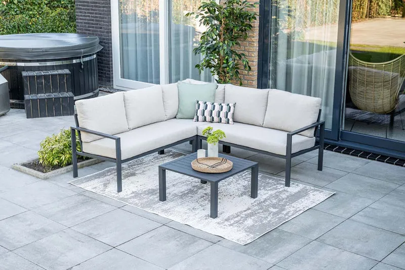 Garden Impressions Springs lounge hoekset carbon black - desert sand