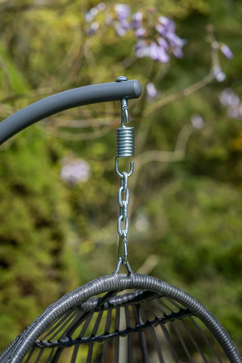Garden Impressions Fargo wicker hangstoel met standaard grijs
