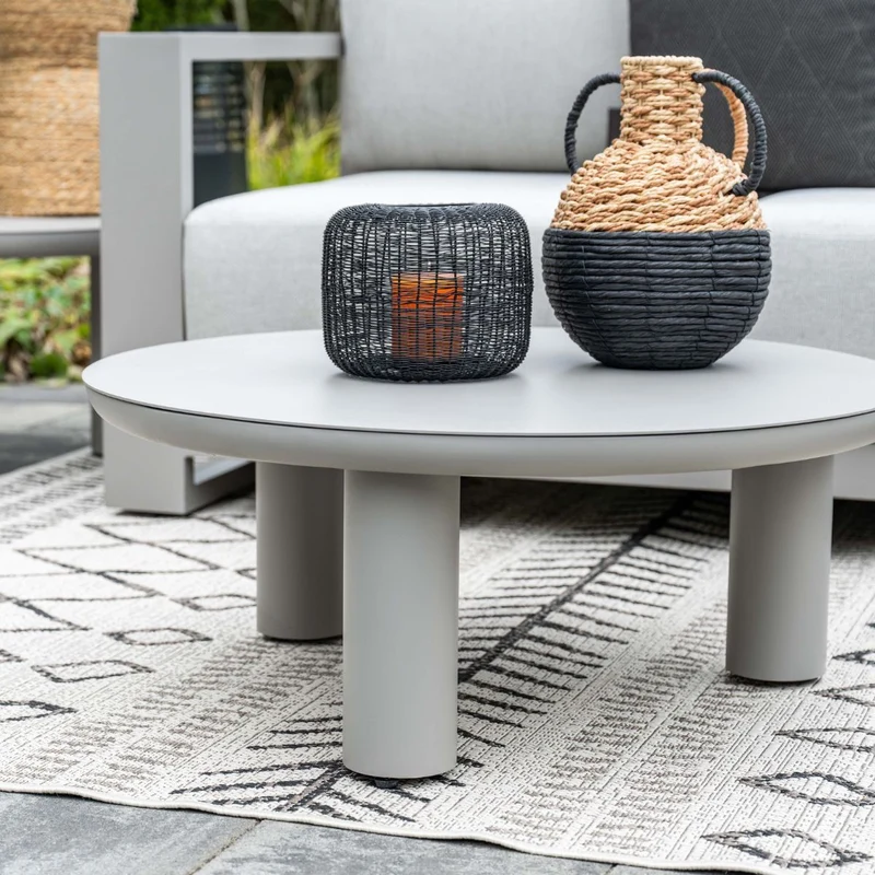 Garden Impressions Elefanti aluminium lounge tafel - Ø80xH32 cm - taupe