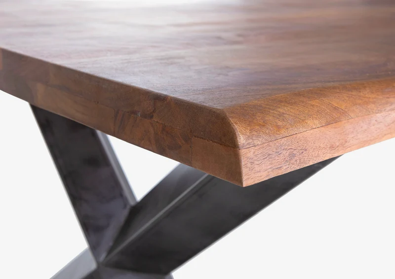 Esstisch Mango Massivholz + Dicke X Gestell 240x100cm