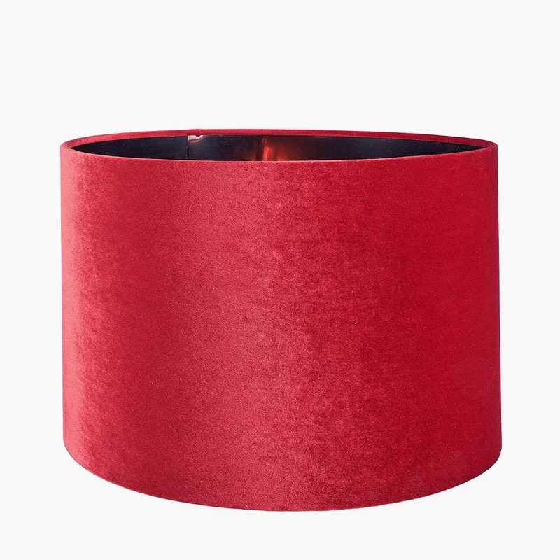 Bow 25cm Red Velvet Cylinder Shade | OUTLET