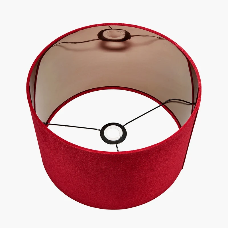 Bow 25cm Red Velvet Cylinder Shade | OUTLET