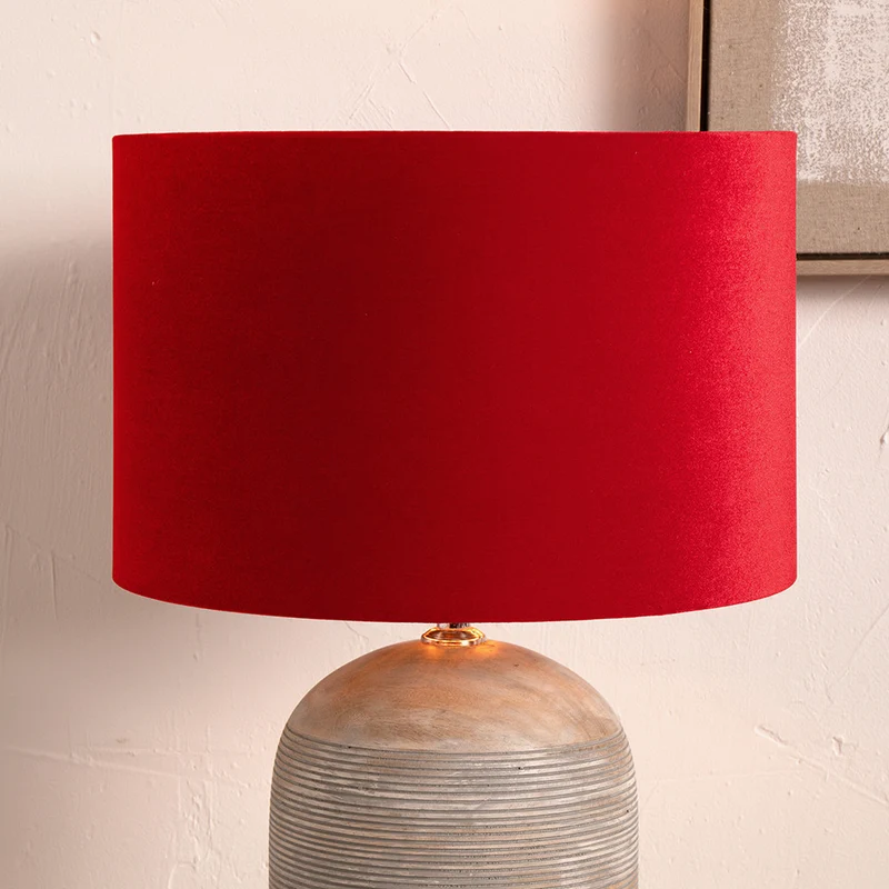 Bow 25cm Red Velvet Cylinder Shade | OUTLET