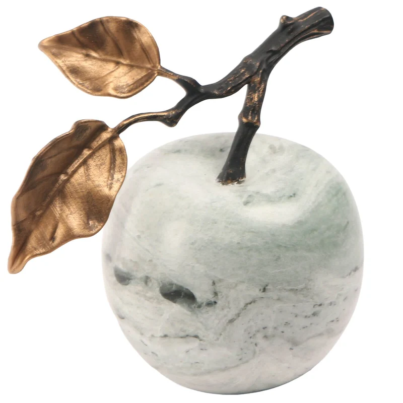 Apple Ornament in Green Marble