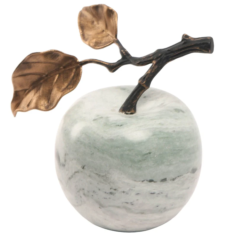 Apple Ornament in Green Marble