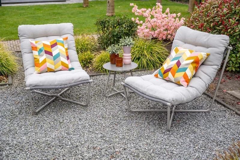 Garden Impressions Danzig 3-delige loungestoelen set taupe