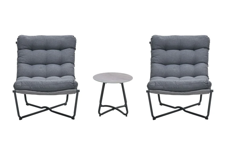 Garden Impressions Danzig relaxstoelen set - carbon black - mystic grijs