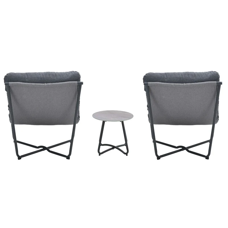 Garden Impressions Danzig – Relaxstoel tuin – carbon black – mystic grijs